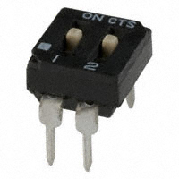 CTS Electrocomponents - 209-2MS - SWITCH SLIDE DIP SPST 100MA 20V