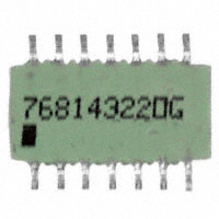CTS Resistor Products - 768143220G - RES ARRAY 7 RES 22 OHM 14SOIC