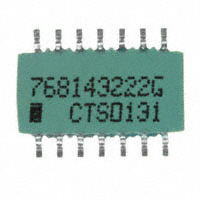 CTS Resistor Products - 768143222G - RES ARRAY 7 RES 2.2K OHM 14SOIC