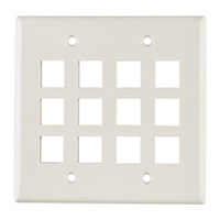HellermannTyton - FPDG12-FW - FACEPLATE DBL GANG 12PORT WHITE