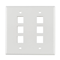 HellermannTyton - FPDGSIX-W - FACEPLATE DBL GANG 6PORT WHITE