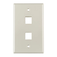 HellermannTyton - FPDUAL-FW - FACEPLATE SNGL GANG 2PORT WHITE