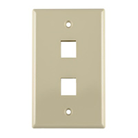 HellermannTyton - FPDUAL-I - FACEPLATE SNGL GANG 2PORT IVORY