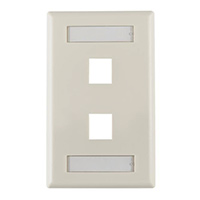HellermannTyton - FPIDUAL-FW - FACEPLATE SNGL GANG 2PORT WHITE