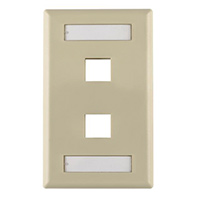 HellermannTyton - FPIHDUAL-I - FACEPLATE SNGL GANG 2PORT IVORY