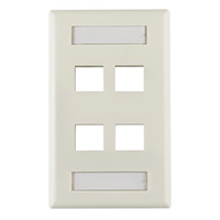 HellermannTyton - FPIHQUAD-FW - FACEPLATE SNGL GANG 4PORT WHITE