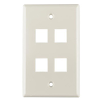 HellermannTyton - FPQUAD-FW - FACEPLATE SNGL GANG 4PORT WHITE