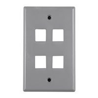 HellermannTyton - FPQUAD-GRY - FACEPLATE SINGLE GANG 4PORT GRAY