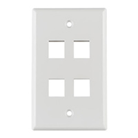 HellermannTyton - FPQUAD-W - FACEPLATE SNGL GANG 4PORT WHITE
