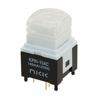 NKK Switches - KP0115ACAKG036CF-1TJB - SWITCH PUSH SPST-NO 0.1A 12V