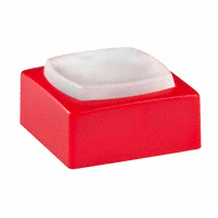 NKK Switches - AT4076BC - CAP TACTILE SQUARE WHITE/RED