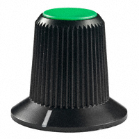 NKK Switches - AT4103F - SW CAP SMALL ROTARY KNOB GREEN