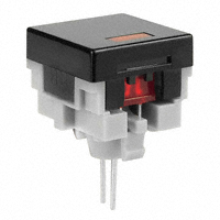 NKK Switches - AT480CA - CAP PUSHBUTTON SQ BLACK/RED LED