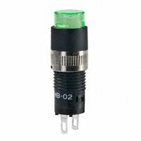 NKK Switches - HB02KW01-5F-FB - SW IND PB RND GREEN LED DIFF GRN