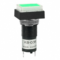 NKK Switches - KB03KW01-12-JF - SW PB ILLUM RECT CLR/GRN SLD MT