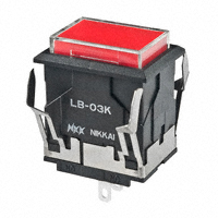 NKK Switches - LB03KW01-01-JC - IND PB ILLUM RECT BLCK 110V NEON