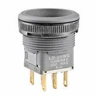 NKK Switches - LB25WGG01 - SWITCH PUSH DPDT 0.4VA 28V