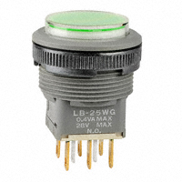 NKK Switches - LB25WGG01-5F24-JF - SWITCH PUSH DPDT 0.4VA 28V