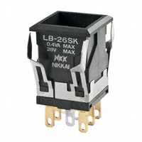 NKK Switches - LB26SKG01 - SWITCH PUSH DPDT 0.4VA 28V
