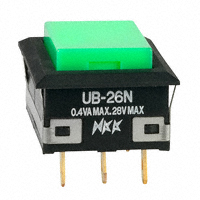 NKK Switches - UB26NKG01N-F - SWITCH PUSH DPDT 0.4VA 28V