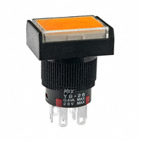 NKK Switches - YB26RKG01-5D-JD - SWITCH PUSH DPDT 0.4VA 28V