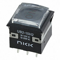NKK Switches - UB215KKW016CF-4JCF11 - SWITCH PUSHBUTTON SPDT 5A 125V
