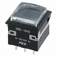 NKK Switches - UB216KKW016CF-4JCF11 - SWITCH PUSHBUTTON SPDT 5A 125V