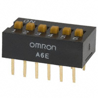 Omron Electronics Inc-EMC Div - A6E-6104 - SWITCH SLIDE DIP SPST 25MA 24V