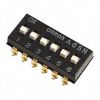 Omron Electronics Inc-EMC Div - A6SN-6104 - SWITCH SLIDE DIP SPST 25MA 24V
