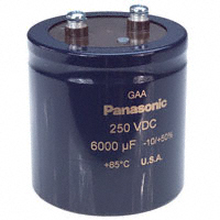 Panasonic Electronic Components - EEG-A2E602HGE - CAP ALUM 6000UF 20% 250V SCREW