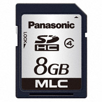 Panasonic Electronic Components - RP-SDP08GDG0 - MEMORY CARD SDHC 8GB CLASS 4 MLC