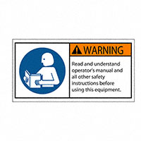 3M (TC) - SAFLBL-2X4-026-25/PK - SAFETY LABEL - WARNING - READ AN