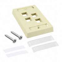 TE Connectivity AMP Connectors - 1-557502-1 - FACEPLATE SNGL GANG 4PORT IVORY