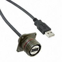 Amphenol PCD - USBFTV2SA2G05A - CBL USB A RCPT SQ FLNG-PLUG .5M