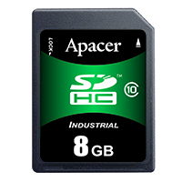 Apacer Memory America - AP-ISD08GCD4A-3T - MEMORY CARD SDHC 8GB SLC