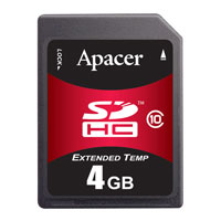 Apacer Memory America - AP-ISD004GIA-1FTM - MEM CARD SDXC 4GB CLASS 10 MLC