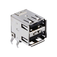 CNC Tech - 1001-004-01010 - CONN USB R/A A TYPE T/H DUAL
