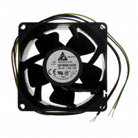 Delta Electronics - QFR0812DE-F00 - FAN AXIAL 80X38MM 12VDC WIRE