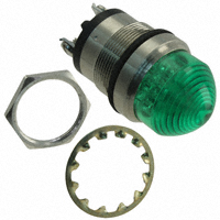 Dialight - 5563603304F - LED PNL MT 1" 12V WT DOME GRN