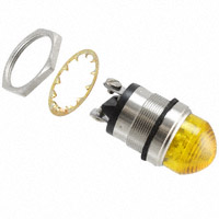 Dialight - 5563703304F - LED PNL MT 1" 12V WT DOME YEL