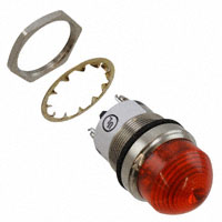 Dialight - 5563903304F - LED PNL MT 1" 24V WT DOME ORG