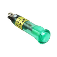 Dialight - 6081232240F - LED PNL IND 8MM GRN 24V SNAP-FIT
