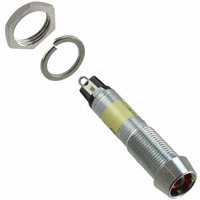 Dialight - 6092112120F - LED PNL MT 9MM 6V CHROME RED