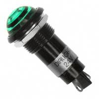 Dialight - 6161232140F - LED PANEL MNT 16MM GREEN 24VDC