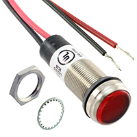 Dialight - 6561103303F - LED 1/2" FLAT RED 12VDC LEAD