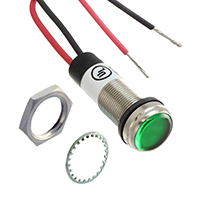 Dialight - 6561203303F - LED 1/2" FLAT GRN 12VDC LEAD