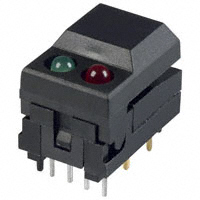E-Switch - 5501MBLKREDGRN - SWITCH PUSH SPDT 0.3A 12V