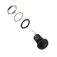 E-Switch - RP8200B2M1CEBLKBLKRED - SWITCH PUSH SPST 0.1A 24V