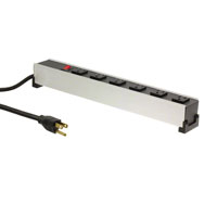 Hammond Manufacturing - 1584H6A1RA - POWER STRIP 17" 15A 6OUY 6'C