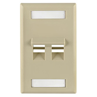 HellermannTyton - FP45DUAL-I - FACEPLATE SNGL GANG 2PORT IVORY